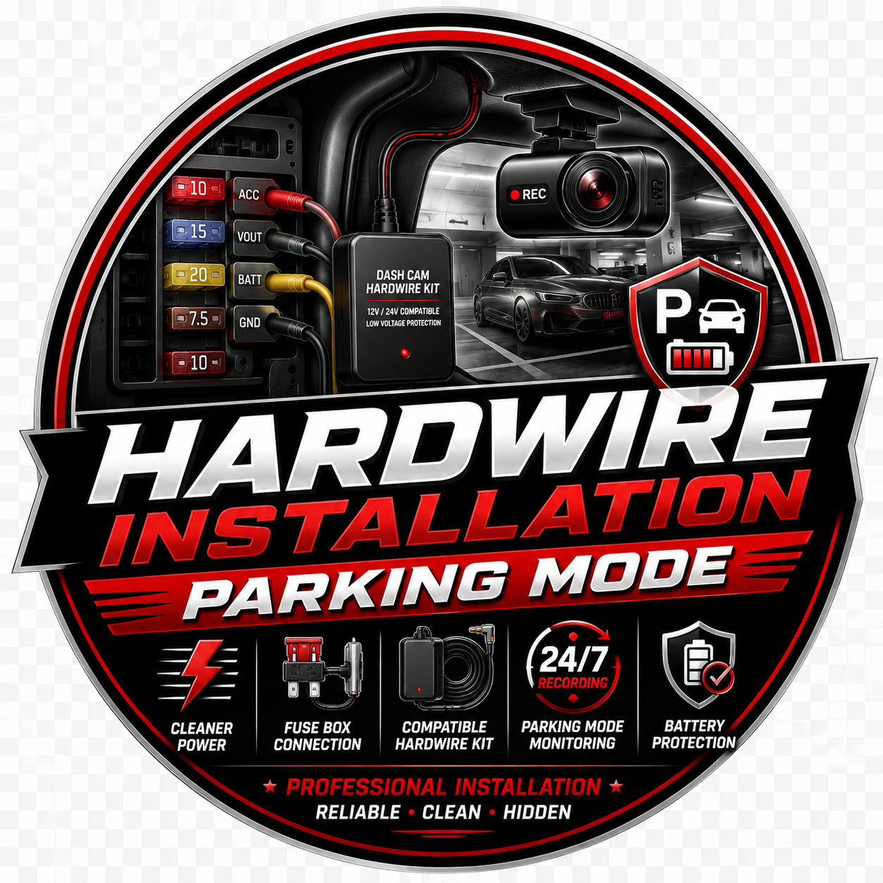 Hardwire parking mode installation